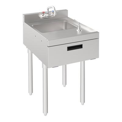 Krowne Silver Series 18-18ST 1 Bowl Underbar Sink with Faucet and Soap and Towel Dispenser - 18" x 22 1/2"