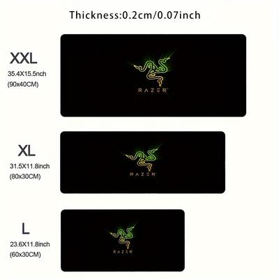 TEMU [ Design] Extra Large Gaming Mouse Pad - Vibrant Neon Green & Yellow , Non-slip Rubber Base, 35.4x15.5 Inch Desk Mat For And Office Use, Mouse Pads For Desk Image