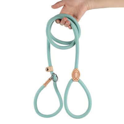 TEMU 1pc Adjustable Dog Training Leash, Polyester Fiber P-rope For Small, Medium, Large Dogs, Outdoor Walking, Training Sliding Leash For Canine Behavior Control Image