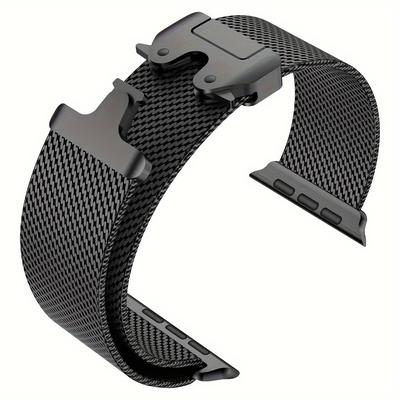 TEMU Milanese Mesh Bands For Men's Watch, Compatible With Watch Ultra 2/ultra 49mm, Series 10 46mm, And Series 9/8/7 45mm, As Well As Se2/se/6/5/4 44mm And 3/2/1 42mm. Image