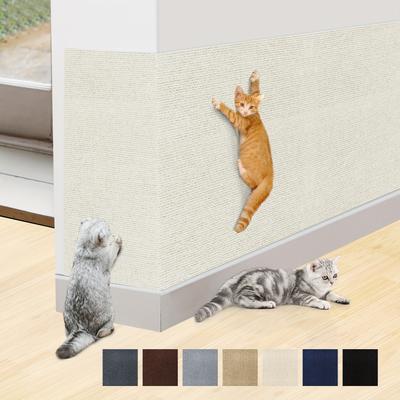 TEMU 1/3roll Self-adhesive Cat Scratching Mats Easy-to-install Furniture Protectors And Cat Claw Care Pads- Versatile, Long-lasting Polyester Fiber Design For Sofas, Doors And Carpets Image