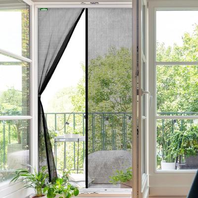 TEMU Fly Screen Magnetic Curtain For Doors - Insect Protection Without Drilling - With Strip Mesh (sam) Or Grid Mesh () - Suitable For Balcony, & Cellar Doors Image