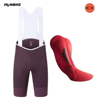 YKYW Men's Summer Purple Cycling Bib Shorts Italy MITI Straps Road Bike Bib Pants Belgium Elastic Interface Padded Bicycle Short