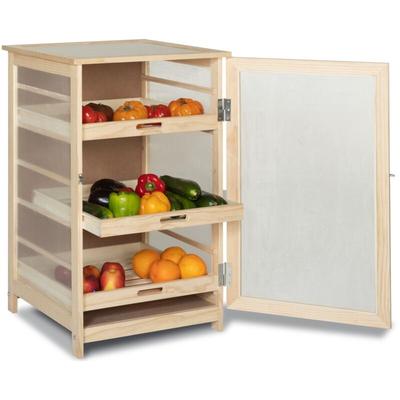 Obst- und Gemüseschale aus Holz VEGGE mit 3 herausnehmbaren Schubladen Image
