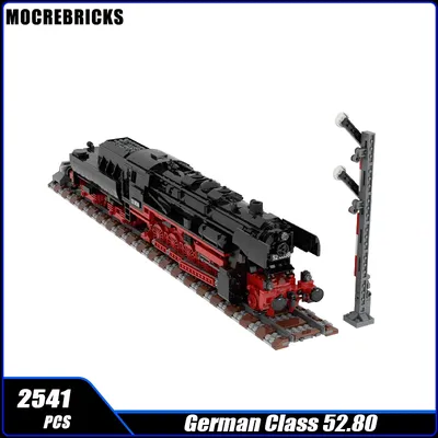 MOC-25554 Stadt Eisenbahn Deutsche Klasse 52,80 Dampflokomotive Baustein DIY Montieren Modell Image