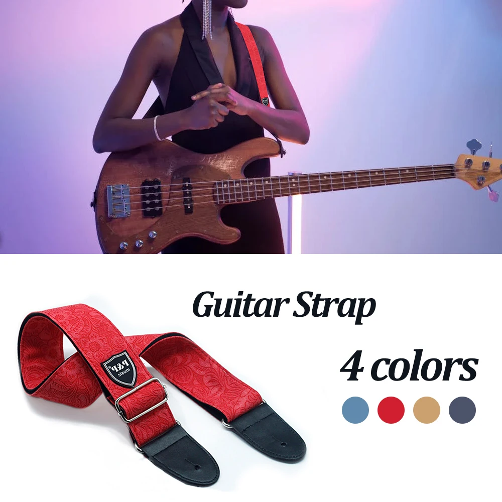 P&P Gitarrengurt, verstellbarer Gitarrengurt, Verbreiterung und Verdickung für elektrisch-akustische Holzgitarre, Bassgurte, Instrument