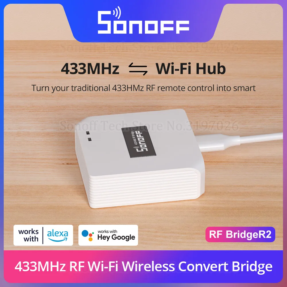 SONOFF RF Bridge R2 433 MHz RF Wi-Fi Wireless Gateway Smart Scene Home Security Unterstützung DW2-RF PIR3-RF Sensor über eWeLink Alexa Image