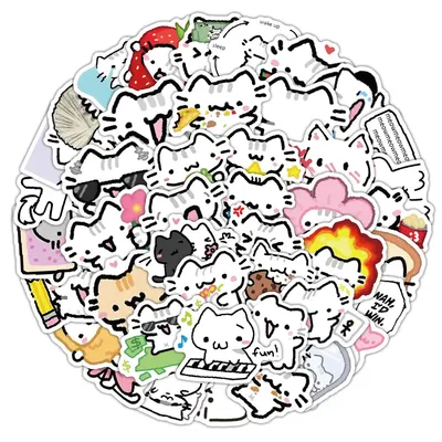 10/30/72PCS Nette Pokky Katze Aufkleber Kawaii Tier Meme Graffiti Aufkleber Gepäck Laptop Telefon Gitarre Auto fahrrad Skateboard Aufkleber Image
