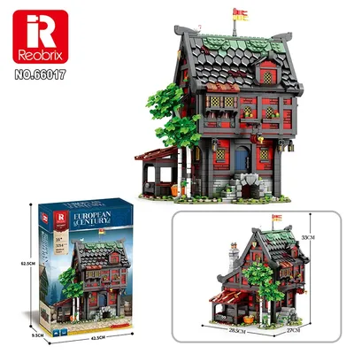 Reobrix 66017 Mittelalterliche Taverne The Crusader Inn Modell Modulare Street View Serie DIY Image