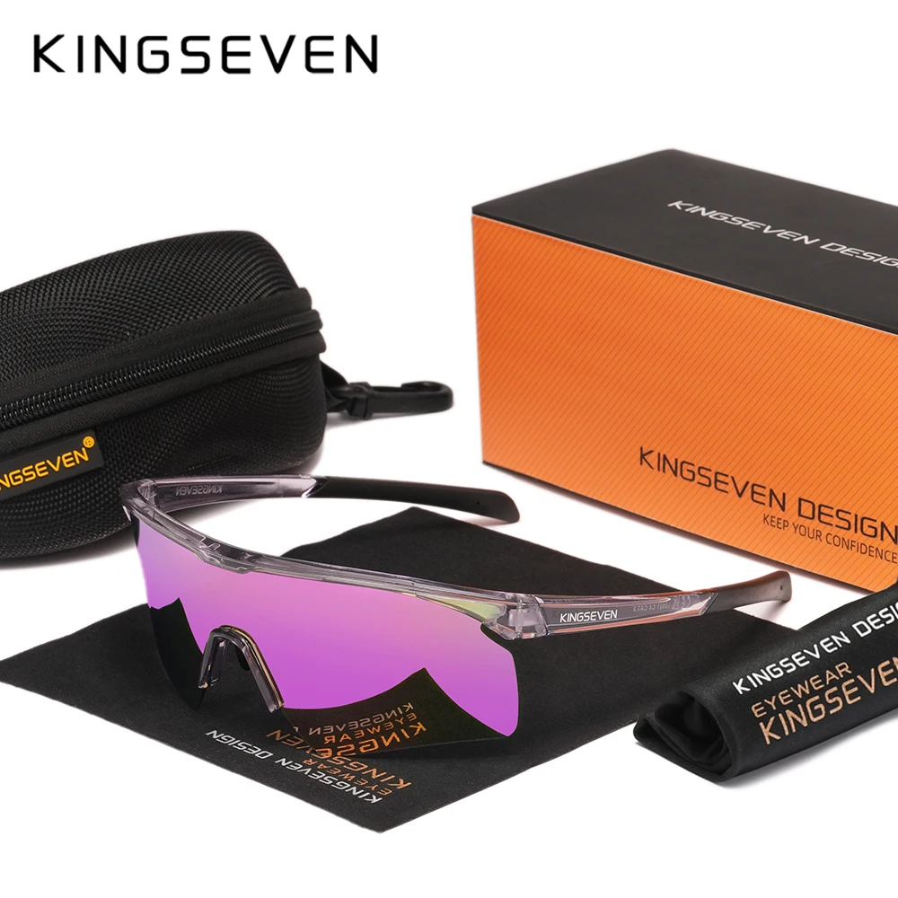 KINGSEVEN Polarisierte Radfahren Sonnenbrille UV400 Anti-Glare Straße Reiten Fahrrad Outdoor Sport Brille Winddicht Männer Frauen Brillen Image