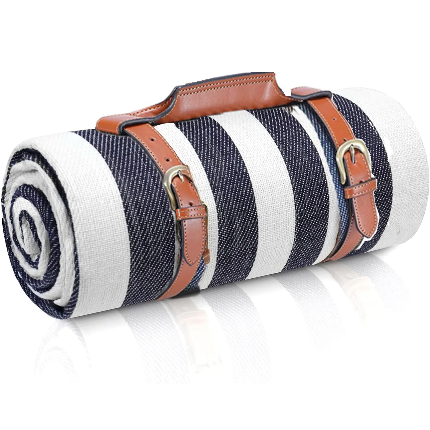 80" x 80" Picknickdecke, extra große, wasserdichte und faltbare Strandmatte, Outdoor für 8 Erwachsene, Camping, Park, Strand, Gras, drinnen Image