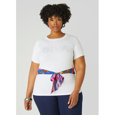 Plus Size Belted Diva Jersey Tee