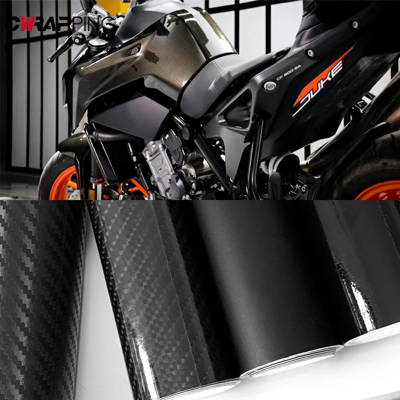 30x200 cm moto 3D en Fiber de carbone vinyle feuille d