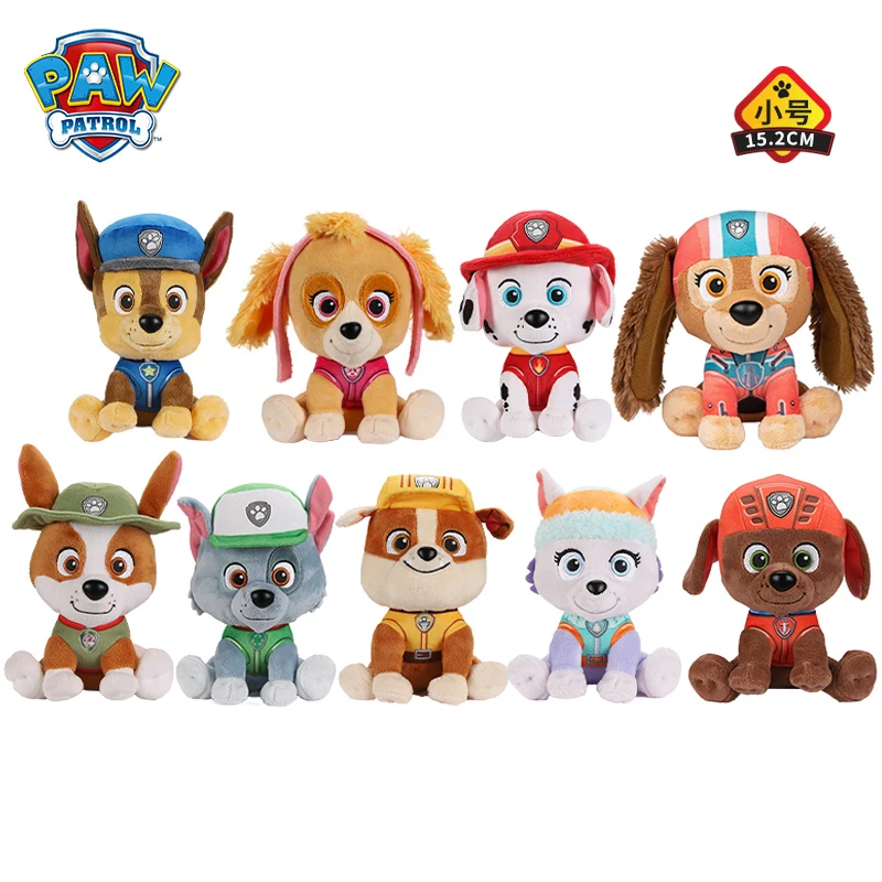 New Style Genuine Paw Patrol 6" Chase Marshall Liberty Rocky Rubble Zuma Skye Everest Rescue Uniform Anime Doll Plush Toy Gift