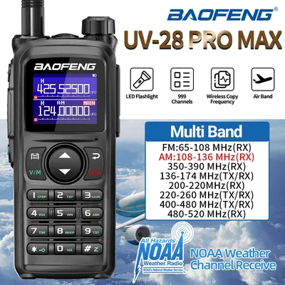 BAOFENG UV-28 PRO MAX UHF Walkie Talkie 10W Multi-Band 999CH Wireless Copy Frequency Long Range