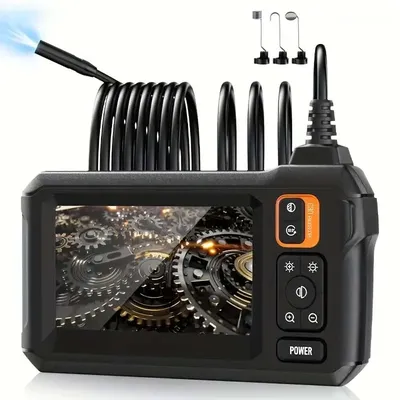 4.3Inch Industrial Endoscope HD Camera 8mm Lens Semi-Rigid Snake Camera with 8 LED Lights Car