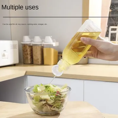 300/500ML Oil Bottle Simple Oil Pot Flavor Full Empty Bottle Kitchen Squeeze Seasoning Bottle Oil
