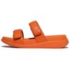 Pantolette FITFLOP "F-MODE GO", Damen, Gr. 38, orange, Lederimitat, unifarben, casual, Schuhe, Plateausandale mit dämpfender MICROWOBBLEBOARD Technologie