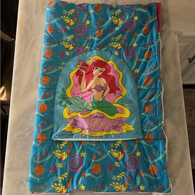Disney Bedding | 90s Vintage Disney's The Little Mermaid Sleeping Bag Converts Into A Pillow Bag | Color: Blue/Pink | Size: Os