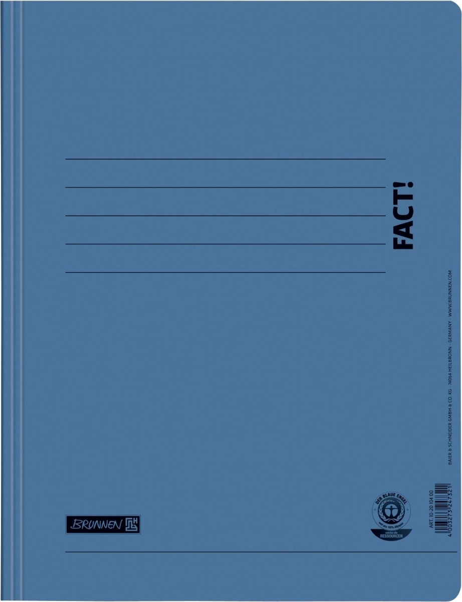 Brunnen Schnellhefter Fact! A4 Recycling blau Packung mit 25 Stück Image