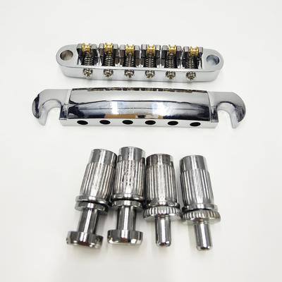 TEMU Lp Roller Bridge Electric Guitar Adjustable Upper + Lower Chord Bridge Set Pull Chord Plate Lp Electric Guitar Upper And Lower Chord Pillow Electric Guitar Accessories Golden And Silvery Black