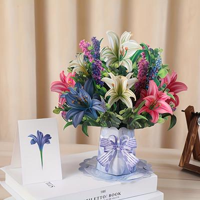 TEMU Teaspring 3d Cubic Greeting Card, 12 Inch Paper Flower With Envelope, Personalized For Weddings, Birthdays, Anniversaries, Day - Anyone Image