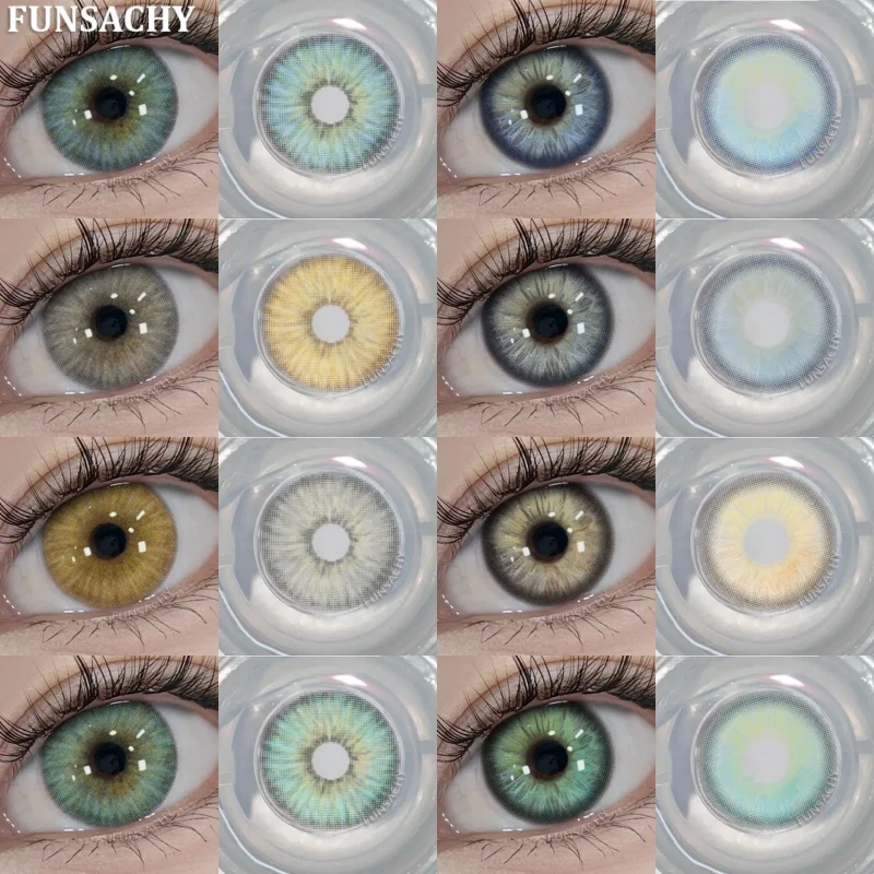 FUNSACHY 1 Paar Colorcon Koreanische Linsen Farbkontaktlinsen Für Augen Natürliche Braune Weiche Linse Graue Augenkontakte Make-Up Kosmetik Image