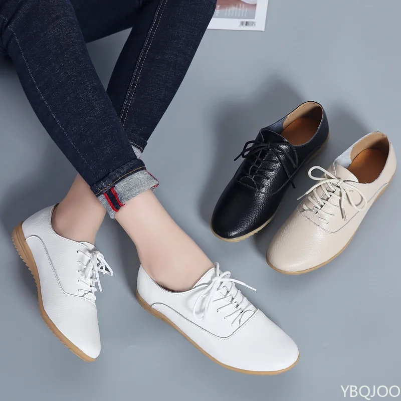 2025, sommer Faulenzer Weiche Spitz frauen Schuhe Aus Echtem Leder Damen Casual Schuhe Mokassins Frauen Wohnungen Schuhe Weiß Mujer