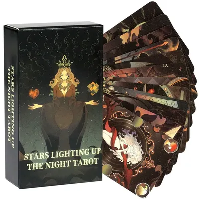 Sterne Beleuchtung Nacht Tarot Oracle Freizeit Unterhaltung Karte Familie Versammlung Wahrsagerei Deck Tarot Brett Spielkartenspiel Image