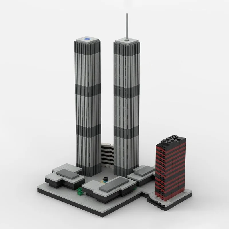 Benutzerdefiniertes MOC World Trade Center Bausteine-Set – 982-teiliges Miniatur-Architekturmodell, ideales kreatives Geschenk für Architekturen Image