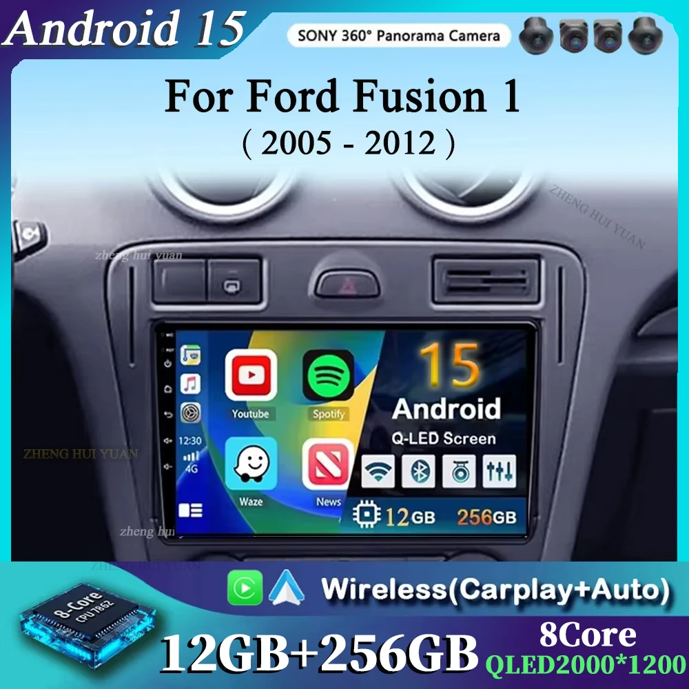 Für Ford Fusion 1 2005-2012 Android 15 RS3 Sportback AUTO Multimedia Carplay Video Player Stereo Radio WIFI 4G DSP Navigation Image