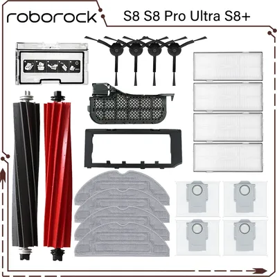 Roborock S8 S8 Pro Ultra S8+ Hauptseitenbürste Mopptücher HEPA-Filter Staubbeutel Image