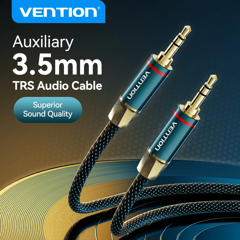 Vention 3,5 mm Klinke Audiokabel für Kopfhörer Xiaomi Laptop Jack 3,5 Stecker auf Stecker Auto Aux Kabel Jack 3,5 Lautsprecherkabel Audiokabel Image