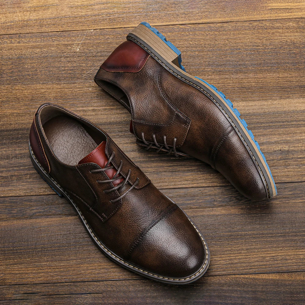 Retro Herren Derby Schuhe 2024, neue Herren-Freizeitschuhe, modische Herren-Lederschuhe Image