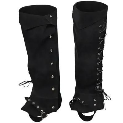 Cosplay Mittelalterliche Victoria Schuhe Stiefel Abdeckung Unisex Beinschutz Warmes Wildleder Erwachsene Gamasche Verband Spitze Halloween Karneval Dress Up Image