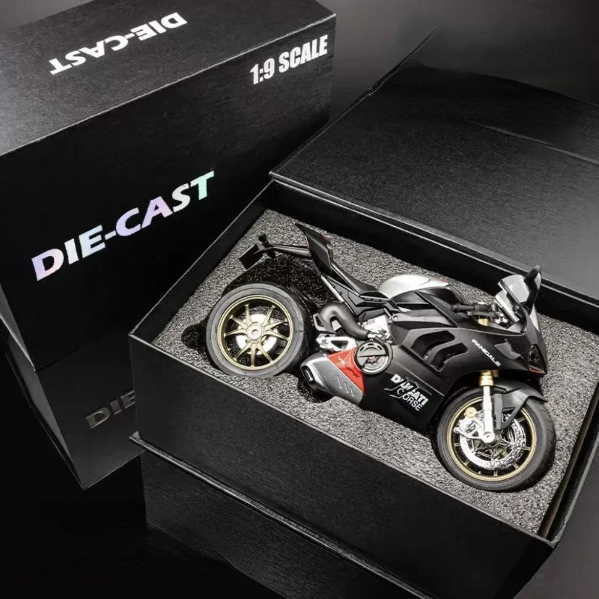 1:9 Ducati V4S Kawasaki H2R H2 BMW S1000RR Große Motorrad Legierung Modell Sammlung Serie Dekoration Geschenk Box