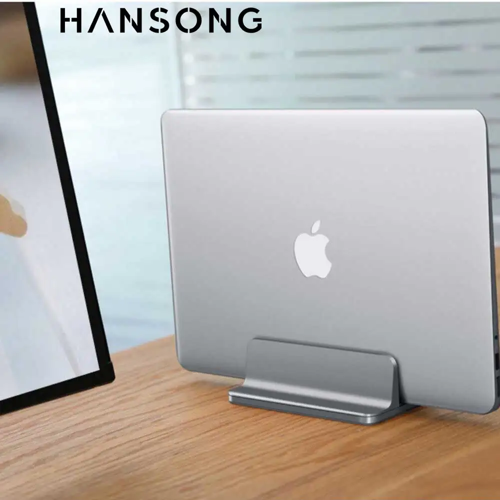 Vertikaler Laptop-Ständer, faltbar, Aluminium, Notebook-Ständer, Laptop-Tablet-Ständer, Unterstützung für MacBook Air Pro PC 13–17 Zoll Image