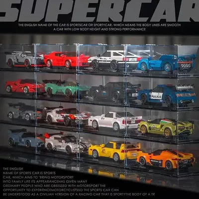 Neue technische Autos Bausteine Spielzeug Die Sport Speed Racing Auto Modell mit Display Box Montage Image