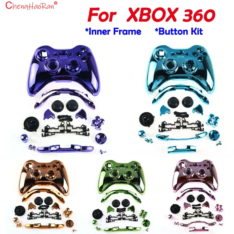 1Set Volle Zubehör Für XBOX 360 Wireless ControllerCase Gamepad Gehäuse Shell Abdeckung mit Tasten Kits Analog Stick stoßstange Image