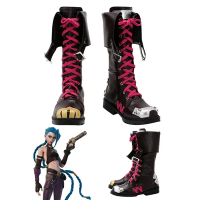 Fantasia Arcane Jinx Cosplay Schuhe Stiefel Spiel LoL Disfraz Kostüm Zubehör Frauen Fantasy