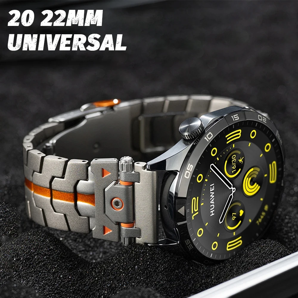 Universelle Uhrenarmbänder 22 mm 20 mm Schnellverschluss-Edelstahlband Metallarmband für Huawei Samsung Xiaomi Amazfit Smartwatch Image