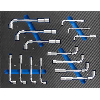 Baumarktplus - Profi Werkstattwagen Einlage blau Winkel Steckschlüssel Satz 6-19 mm 14 tlg. Image