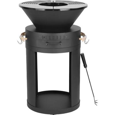 Habitat Et Jardin - Plancha-Grill Brasero mit Holzkohle - 49 x 49 x 92 cm - Schwarz Image
