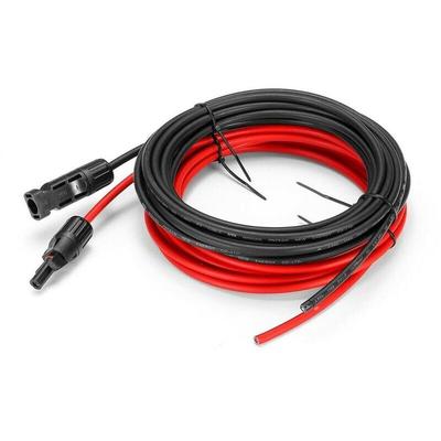 5 Meter 12 awg Solarpanel-Verlängerungskabel mit MC4-Buchse und Stecker-Adapter-Set (5 m rot + 5 m Image