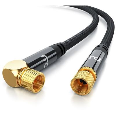 Primewire HDTV Satellitenkabel gewinkelt mit Braiding - 135Db - 75 Ohm - Stoffummantelung - 5 m Image