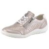 Slip-On Sneaker WALDLÄUFER "K-MILENA", Damen, Gr. 7 (40,5), gold (bronzefarben, weiß), Nappaleder, metallic, sportlich, Schuhe, Komfortschuh, Bequemschuh in extrabreiter Weite K