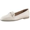 Slipper TAMARIS, Damen, Gr. 41, beige (creme), Leder, unifarben, elegant, Schuhe, Blockabsatz, Schlupfschuh, Businessschuh mit hübscher Zierspange