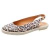 Slingsandale VERBENAS "Kiara Leopardo Grande", Damen, Gr. 40, braun (leo), Leder, animal-print, casual, Schuhe, Sommerschuh, Sling, Schlupfschuh, Urlaubschuh mit Juterahmen