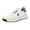Sneaker GANT "Garold", Herren, Gr. 46, weiß (weiß, blau), Textil, Lederimitat, kontrastfarbene Details, casual, Schuhe, Schnürschuh, Freizeitschuh im Materialmix