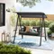 Mainstays Lawson Ridge 2-Seat Steel Outdoor Freestanding Porch Swing with Canopy and Cushions